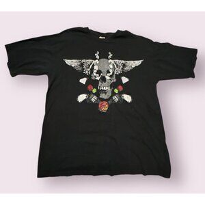 Rare Johnny Blaze Shirt‎ Mens XL Black Rhinestone Skull